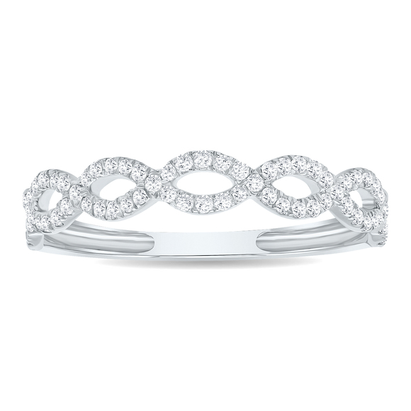 1/4 Carat TW 3mm Double Row Twisted Diamond Wedding Band in...